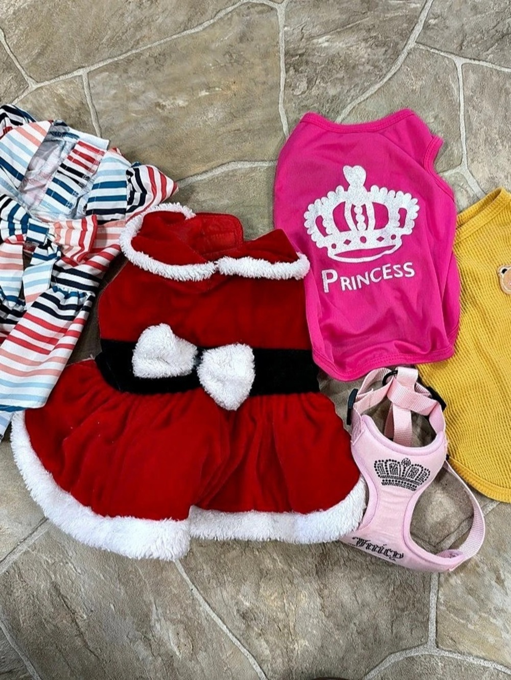 5 pc Pet Clothing Bundle Red Pink